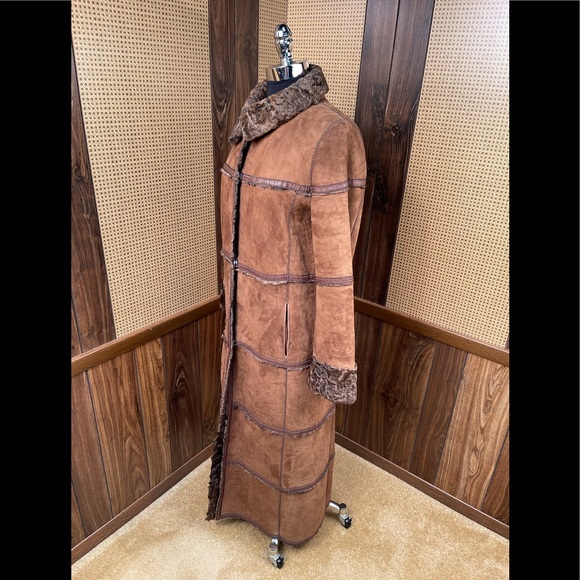 Giuliana Teso Full Length Persian Lamb Broadtail Fur Reversible Coat Small - Picture 9 of 10